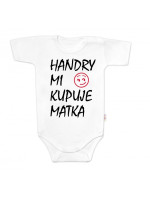 Body krátky rukáv Handry mi kupuje matka, Baby Nellys, biele, veľ. 74