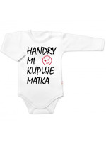 Body dlhý rukáv Handry mi kupuje matka, Baby Nellys, biele, veľ. 80