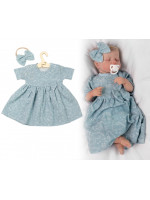 Mušelínové šatôčky + čelenka 2-dielna sada Dino, Baby Nellys, mätové, veľ. 98
