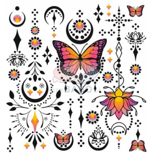 Farebná, veselá nažehlovačka Tulimi, Sunshine Butterflies - malý arch