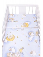 Obliečky do postieľky bavlna Premium Baby Nellys, Medvedík na rebríku, modré