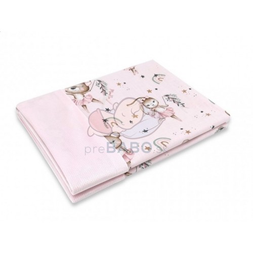 Obojstranná deka Bavlna + Velvet 100 x 75 cm, Little Balerina - růžová