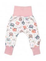 Tepláčiky - Baggy, bavlna Space Bear Pastel, Baby Nellys - púdrové, veľ. 68