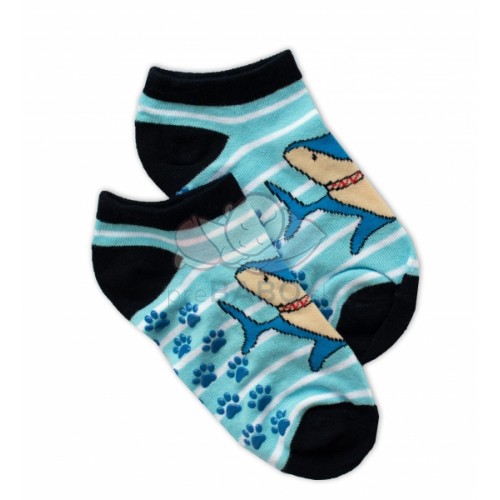 Detské ponožky s ABS Žralok veľ. 27/30 - modré