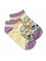 Detské ponožky s ABS Mačka, veľ. 27/30 - žlté