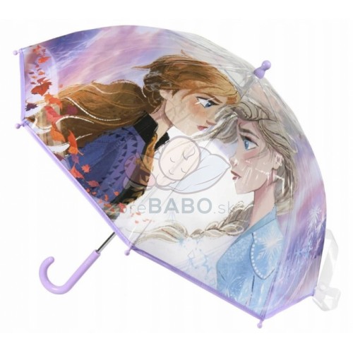 Detský priehľadný holový dáždnik Frozen - lila