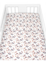 Povlečení do postýlky, 2D sada flanel - Louka, Baby Nellys, béžová/bílá