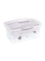 Prenosný box s organizérom Baby Star, transparentná/biela