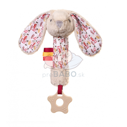 Plyšová hračka s pískatkom a hryzátkom RABBIT MILLY BabyOno, krémový