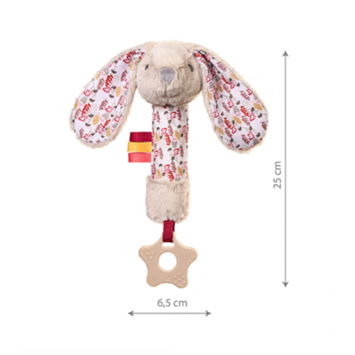 Plyšová hračka s pískatkom a hryzátkom RABBIT MILLY BabyOno, krémový