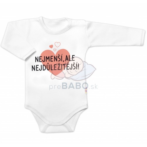 Body dlhý rukáv, Nejmenší, ale nejdůležitější, Baby Nellys, biele, veľ. 62