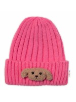 Detská zimná čiapka Bear, Baby Nellys - ružová, veľ. 48-54 cm