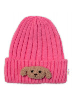 Detská zimná čiapka Bear, Baby Nellys - ružová, veľ. 48-54 cm