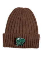 Detská zimná čiapka Dino, Baby Nellys - hnedá, veľ. 48-54 cm