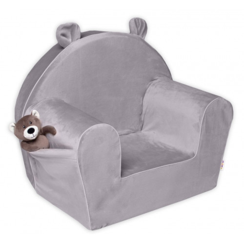 Detské kresielko Velvet s bočným vreckom Baby Nellys, sivé