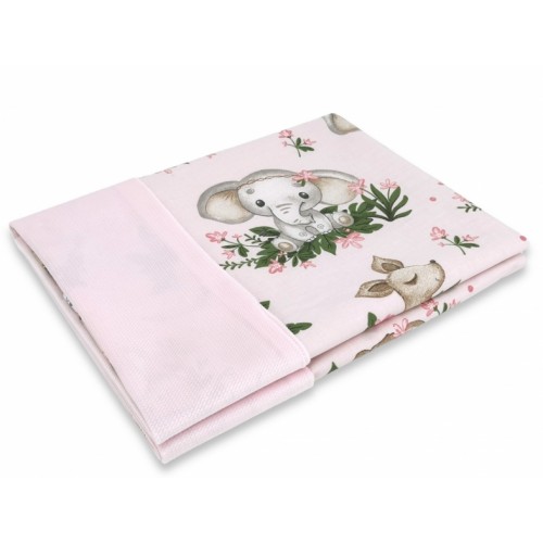 Obojstranná deka Bavlna + Velvet 100 x 75 cm, Skippy - růžová