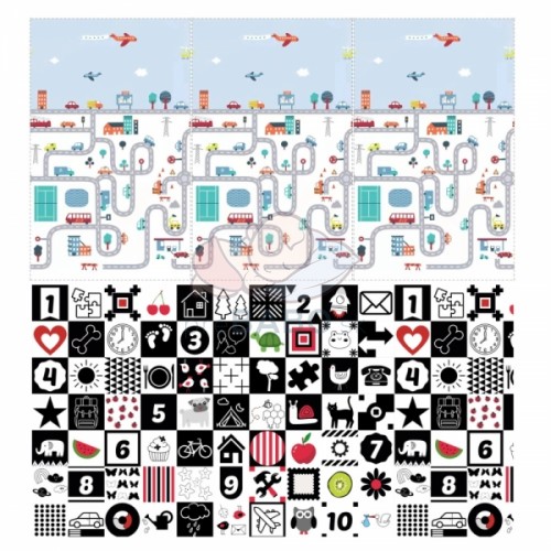 Skladacia penová podložka obojstranná, 200x150x1 cm - Mesto
