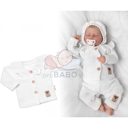 Pletený svetrík s volánikom Girl, Baby Nellys, biely, veľ. 62