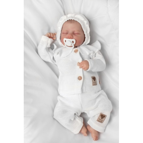 Pletené nohavice Hand Made Girl, Baby Nellys, biele