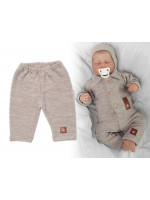 Pletené nohavice Hand Made Boy, Baby Nellys, béžové, veľ. 68
