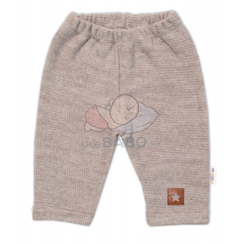 Pletené nohavice Hand Made Boy, Baby Nellys, béžové, veľ. 68