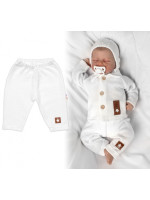 Pletené nohavice Hand Made Boy, Baby Nellys, biele, veľ. 68