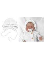 Pletená čiapočka na zaväzovanie bonetka Girl, Hand Made Baby Nellys, biela, veľ. 68/74