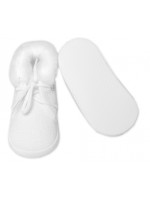 Dojčenské capáčky/topánočky na šnurovanie s kožúškom, Baby Nellys, biele