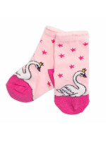 Detské bavlnené ponožky Labuť - ružové