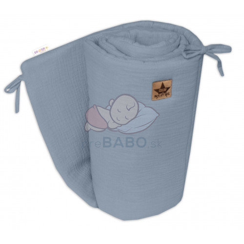 Mušelínový mantinel 160x33 cm, Baby Nellys, denim