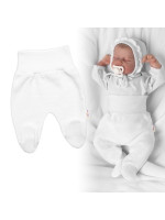 Pletené dojčenské polodupačky Hand Made, Baby Nellys, biele