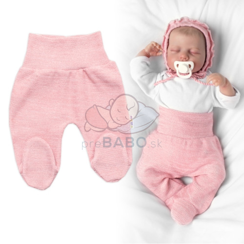 Pletené dojčenské polodupačky Hand Made, Baby Nellys, ružové, veľ. 62
