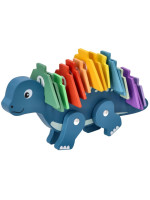 Edukačná hračka puzzle s číslami,  Dinosaurus - modrý