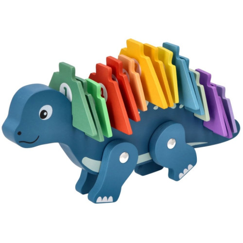 Edukačná hračka puzzle s číslami,  Dinosaurus - modrý