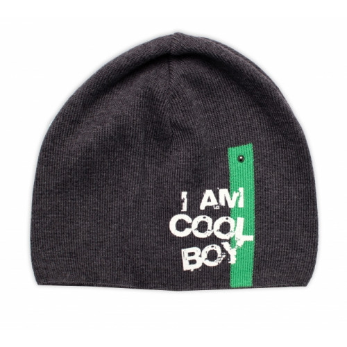 Jarná, jesenná čiapka I am Cool Boy, grafit, 40-46 cm