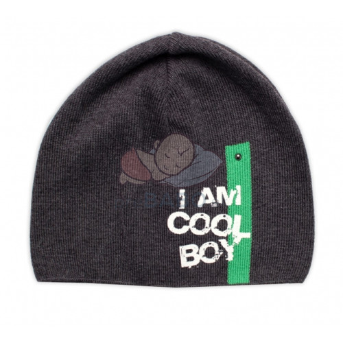 Jarná, jesenná čiapka I am Cool Boy, grafit, 40-46 cm