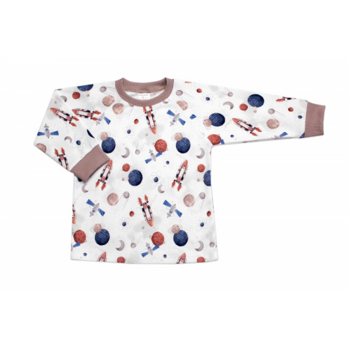 Detské pyžamo 2D sada, tričko + nohavice, Cosmos, Mrofi, béžová/biela