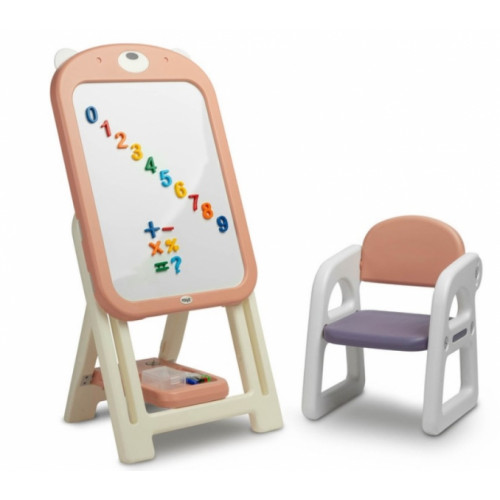 Detská magnetická tabuľa so stolíkom TOYZ TED - ružová