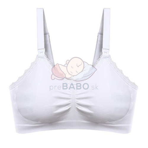 Dojčiacia podprsenka s čipkou BabyOno, biela, C75-80 cm