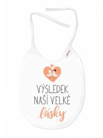 Nepremokavý podbradník, 24 x 27 cm - Výsledek naší velké lásky, Baby Nellys  - biely