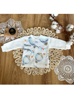 Novorodenecká bavlnená košieľka, kabátik, Mamatti, Balón - biela, veľ. 62
