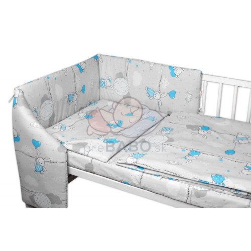 Mantinel s obliečkami Premium, 3D sada, Good night Animals, sivé BOY, 120x90cm