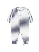 Dojčenský overálek, pyžamko bez šľapiek, bavlna Prúžok, granát, veľ. 62