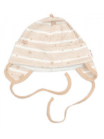 Čiapočka na zaväzovanie, bavlna, Baby Stars, pastel beige, veľ. 74/80