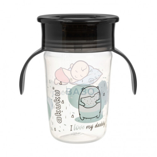 Nevylievajúci hrnček s úchytmi, I love my Daddy 240 ml, čierna