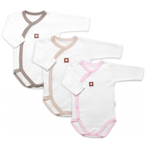 Rastúca výhodná sada, 3x Body pre bábätko Nature - ružová/béžová/taupe, veľ. 56/62