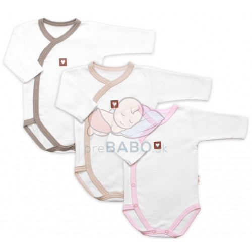 Rastúca výhodná sada, 3x Body pre bábätko Nature - ružová/béžová/taupe, veľ. 62/68