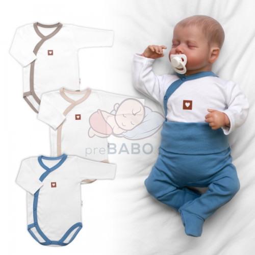 Rastúca výhodná sada, 3x Body pre bábätko Nature Unisex - modrá/béžová/taupe, veľ. 56/62