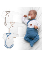 Rastúca výhodná sada, 3x Body pre bábätko Nature Unisex - modrá/béžová/taupe, veľ. 62/68