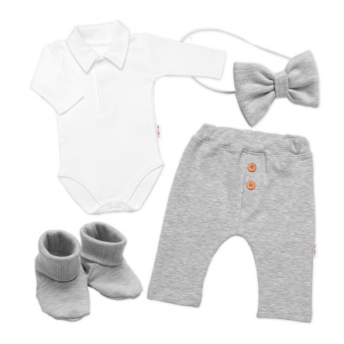 4D sada pre chlapčekov Baby Elegán - šedý melír, veľ. 68